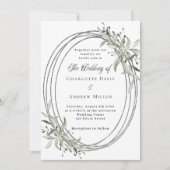 シルバー結婚の緑 招待状 (正面)