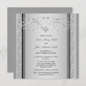 シルバー結婚の記念日ケルトフローラ 招待状 (正面/裏面)