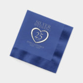 シルバー結婚の25年カスタム記念 箔ナプキン (左)