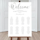 シルバー結婚の8つのテーブル付き座席表 ポスター