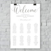 シルバー結婚の8つのテーブル付き座席表 ポスター