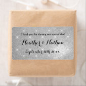 シルバー結婚グリッターのワインまたはウォーターボトルのラベル ラベル (インサイチュ)