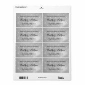 シルバー結婚グリッターのワインまたはウォーターボトルのラベル ラベル (フルシート)