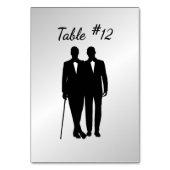シルバー結婚ゲイの名前と日付の手入れ テーブルナンバー (裏面)