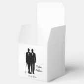 シルバー結婚ゲイの名前と日付の手入れ フェイバーボックス (オープン)