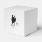 シルバー結婚ゲイの名前と日付の手入れ フェイバーボックス (裏面サイド)