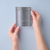 シルバー結婚スパークルグラム予算案の招待状 チラシ (手)