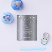 シルバー結婚スパークルグラム予算案の招待状 チラシ (シングル)