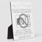 シルバー結婚ズの電話やカメラのサインなし フォトプラーク (側面)