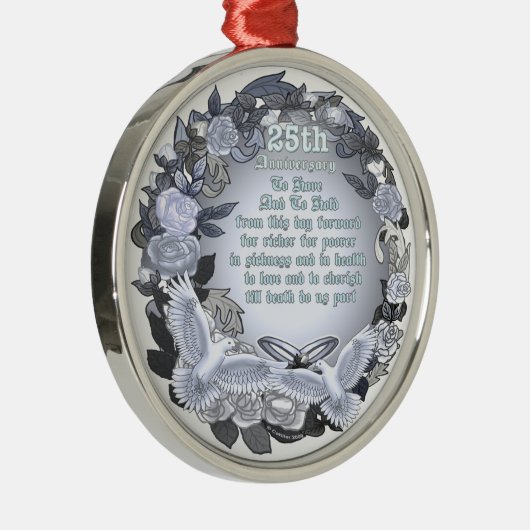 シルバー結婚ズ周年記念プレミアムラウンドオーナメント メタルオーナメント (右)