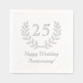 シルバー結婚ズ記念リースカスタム番号 箔ナプキン (正面)