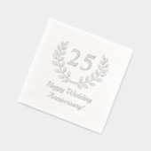 シルバー結婚ズ記念リースカスタム番号 箔ナプキン (左)