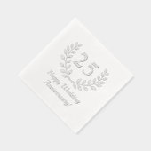 シルバー結婚ズ記念リースカスタム番号 箔ナプキン (右)