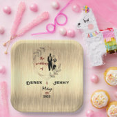 シルバー結婚ズ ペーパープレート (パーティー)