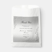 シルバー結婚デコレーション フェイバーバッグ (正面)