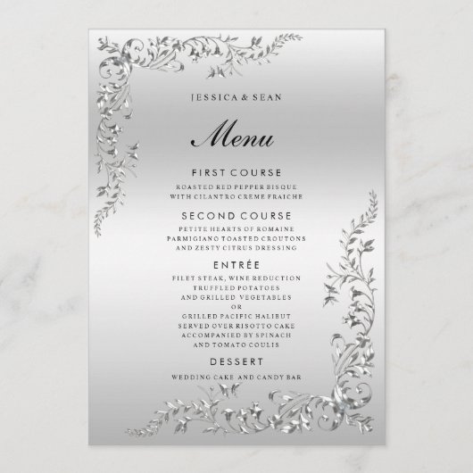 シルバー結婚デコレーション メニュー (正面)