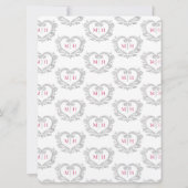 シルバー結婚ハートのベ赤と白リ 招待状 (裏面)