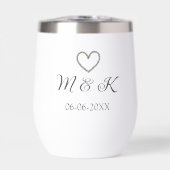 シルバー結婚ハートの夫婦名モダン字 (正面)