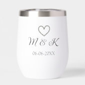 シルバー結婚ハートの夫婦名モダン字 (背面)