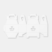 シルバー結婚ハートの夫婦名モダン字 フェイバーボックス (折り畳みなし)