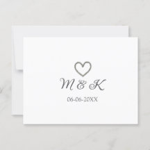 シルバー結婚ハートの夫婦名モダン字