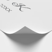 シルバー結婚ハートの夫婦名モダン字 ラッピングペーパー (角)