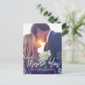 シルバー結婚フローラの写真ありがとうはがき ポストカード (スタンド正面)