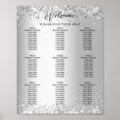 シルバー結婚ホワイトの座席表 ポスター (正面)