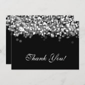 シルバー結婚ライトに感謝 ノートカード (正面/裏面)