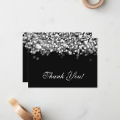 シルバー結婚ライトに感謝 ノートカード (正面/裏面インサイチュ)