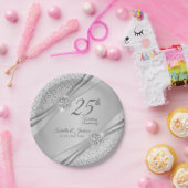 シルバー結婚創立00周年 ペーパープレート (パーティー)