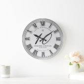 シルバー結婚周年記念の大時計 ラージ壁時計 (ホーム)