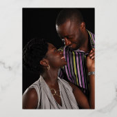 シルバー結婚周年記念25thパーティーネイビー・シルバー 箔招待状 (裏面)