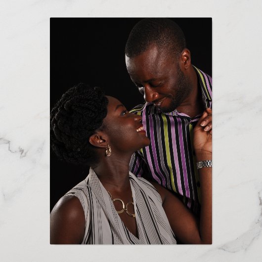 シルバー結婚周年記念25thパーティーネイビー・シルバー 箔招待状 (裏面)