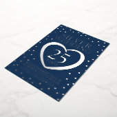 シルバー結婚周年記念25thパーティーブルーシルバー 箔招待状 (回転した状態)