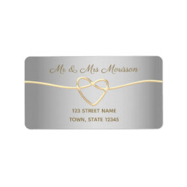 シルバー結婚差出人住所 ラベル