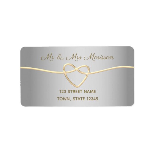 シルバー結婚差出人住所 ラベル (正面)