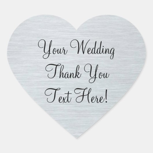 シルバー結婚式の引き出物サンキューステッカー ハートシール (正面)