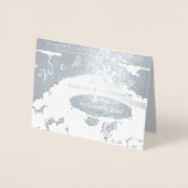 シルバー結婚式招待状カスタムBlk&Wht.Photo 箔カード (正面)