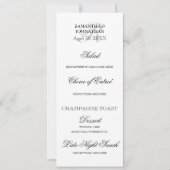 シルバー結婚白黒のDIYメニューパーティー 招待状 (正面)