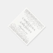 シルバー結婚紙吹雪ズパーソナライズされたナプキン スタンダードカクテルナプキン (角)