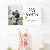 シルバー結婚25周年エレガント 横断幕 (インサイチュ)