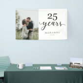 シルバー結婚25周年エレガント 横断幕 (トレードショー)