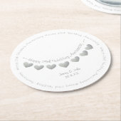 シルバー結婚25周年記念バント ラウンドペーパーコースター (アングル)