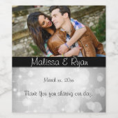 シルバー結婚《写真》ぼけ味、カスタム ワインラベル (シングルラベル)