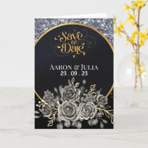 シルバー縁どグリッターブラックバラ保存日