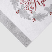 シルバー縁どパインリースと赤い喜び 薄葉紙 (詳細)