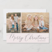 シルバー脚本メリークリスマスエレガント2枚写真 シーズンカード (正面)