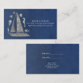 シルバー航海のボートビーチエレガントが友達を参照 紹介カード (正面/裏面)