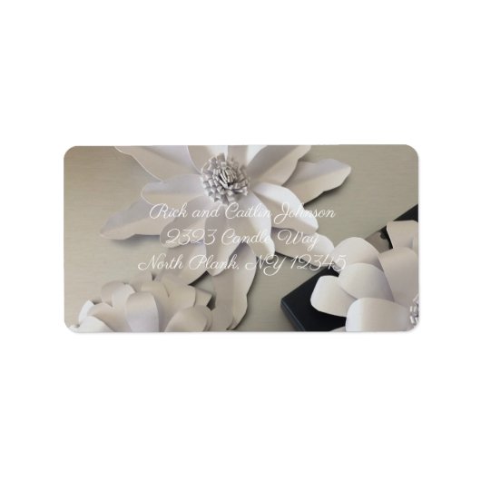 シルバー花びらの新しい住所 ラベル (正面)